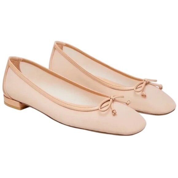 Stuart Weitzman Shoes - Stuart Weitzman Arabella Leather Trimmed Mesh Ballet Flats Ginger Size 8